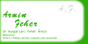 armin feher business card