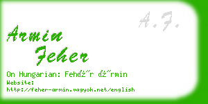 armin feher business card